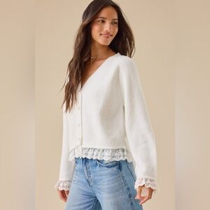 Altar'd State Ivory Knit Cardigan